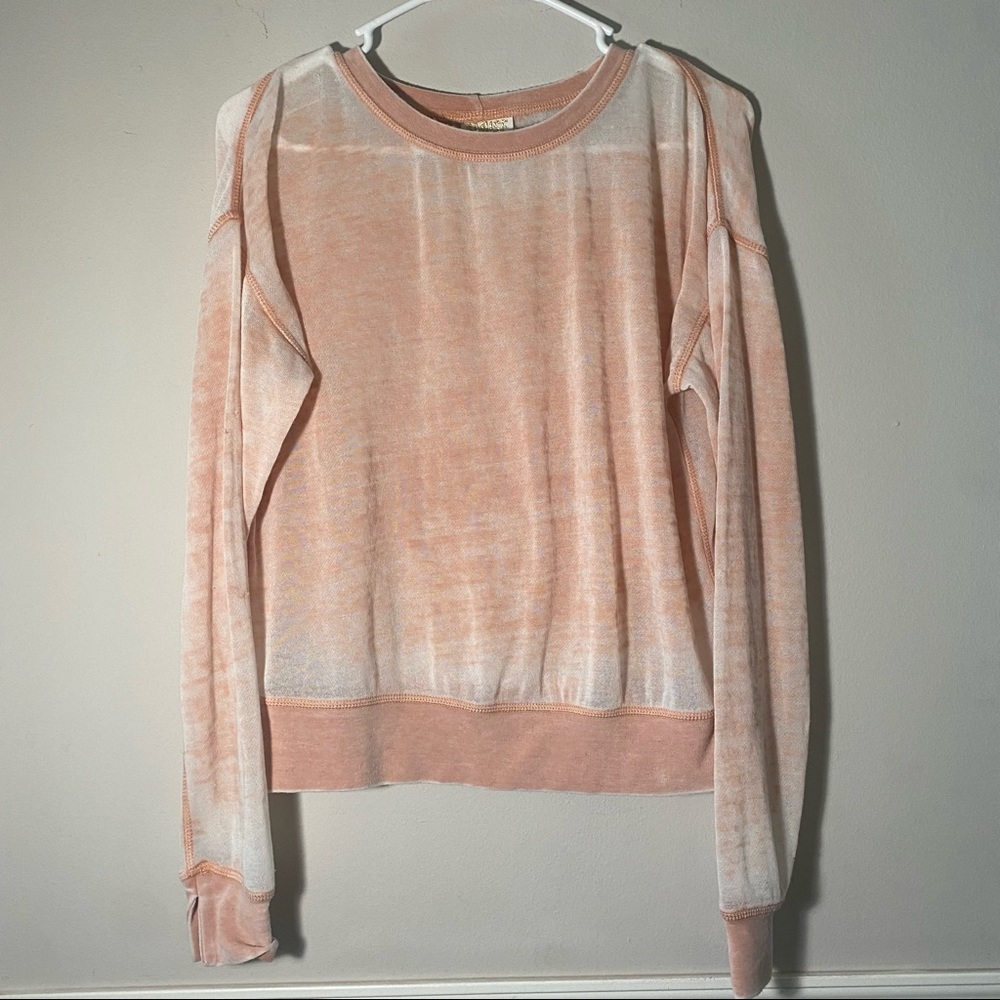 amuse • pink sheer pullover sweater top